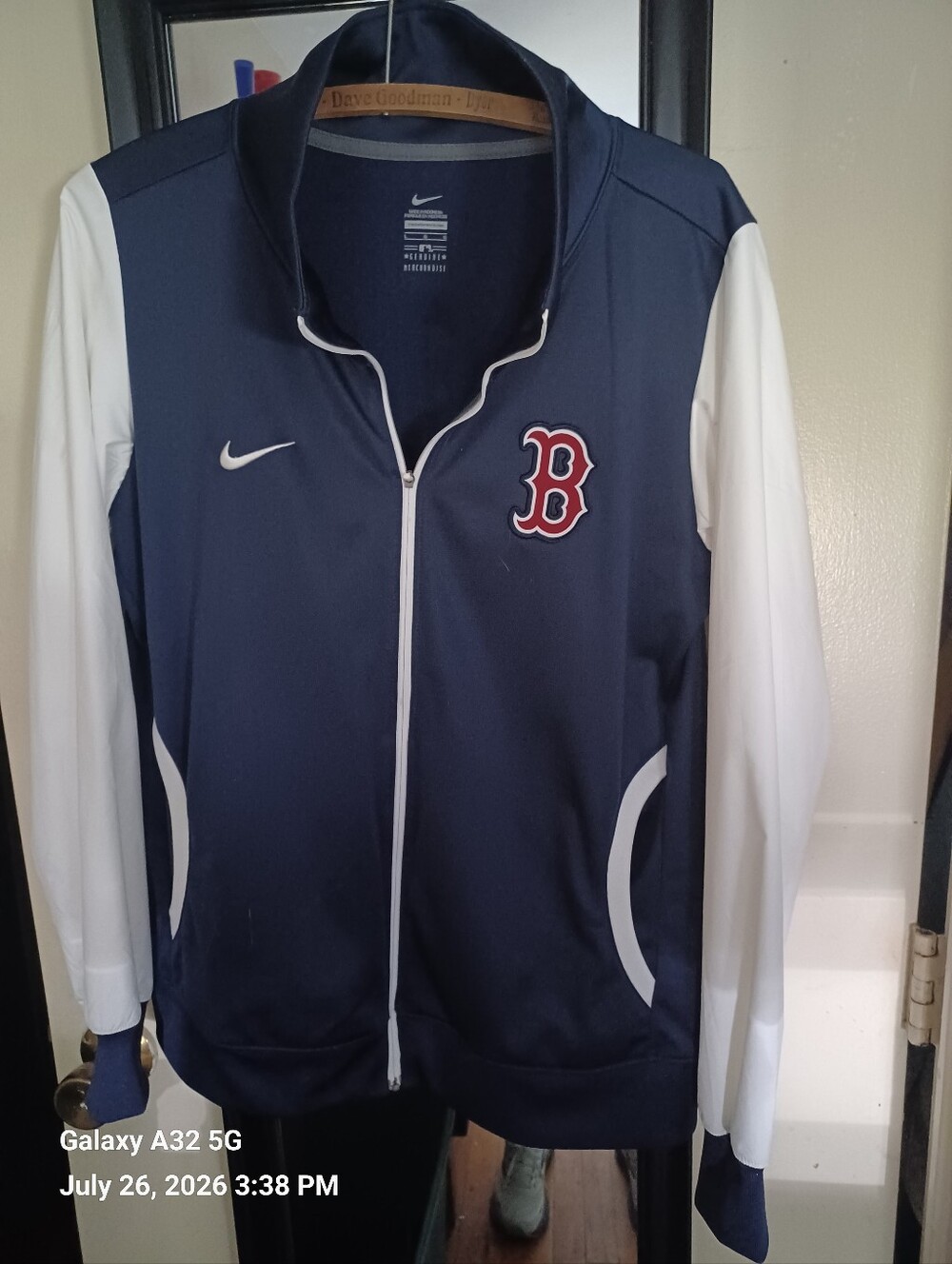 Nike Navy and White Boston Red Sox Track Jacket